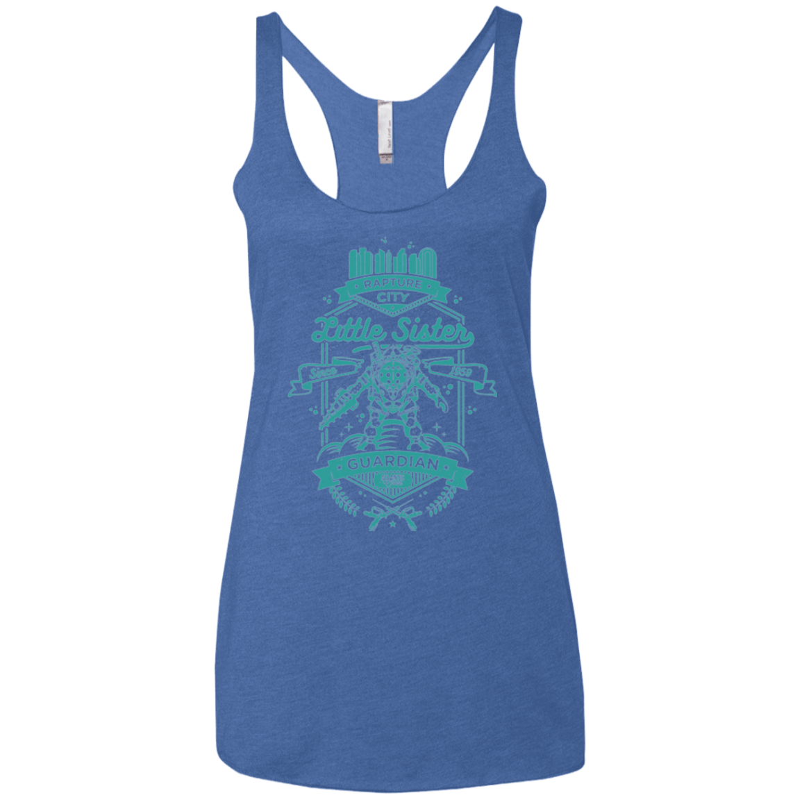 T-Shirts Vintage Royal / X-Small Little Sister Protector Women's Triblend Racerback Tank