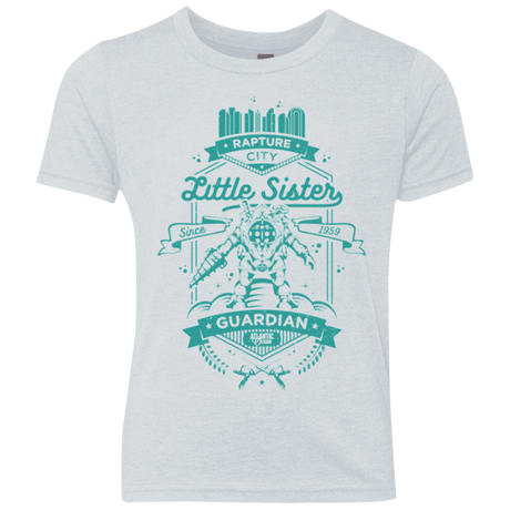 T-Shirts Heather White / YXS Little Sister Protector Youth Triblend T-Shirt