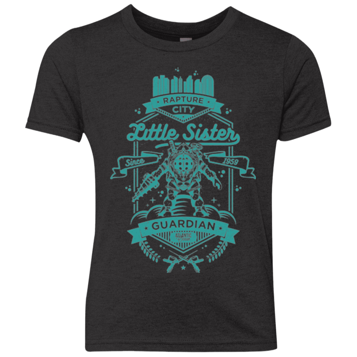 T-Shirts Vintage Black / YXS Little Sister Protector Youth Triblend T-Shirt