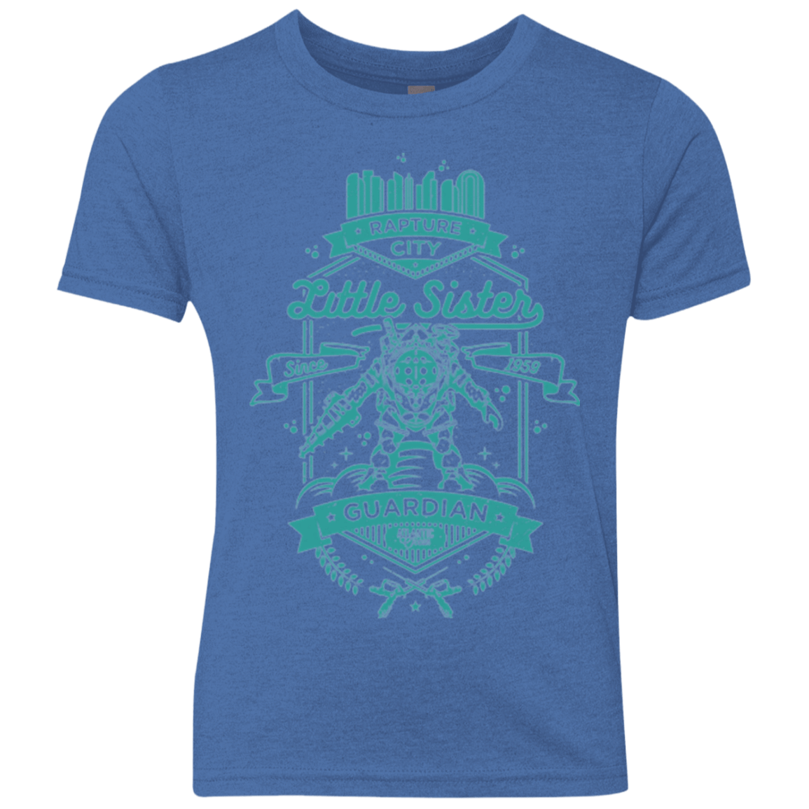 T-Shirts Vintage Royal / YXS Little Sister Protector Youth Triblend T-Shirt