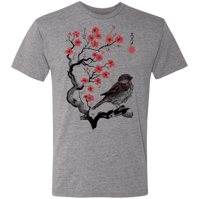 T-Shirts Premium Heather / S Little Sparrow sumi-e Men's Triblend T-Shirt