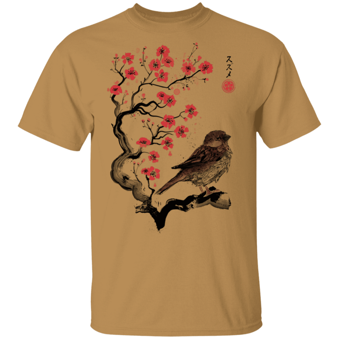T-Shirts Old Gold / S Little Sparrow sumi-e T-Shirt