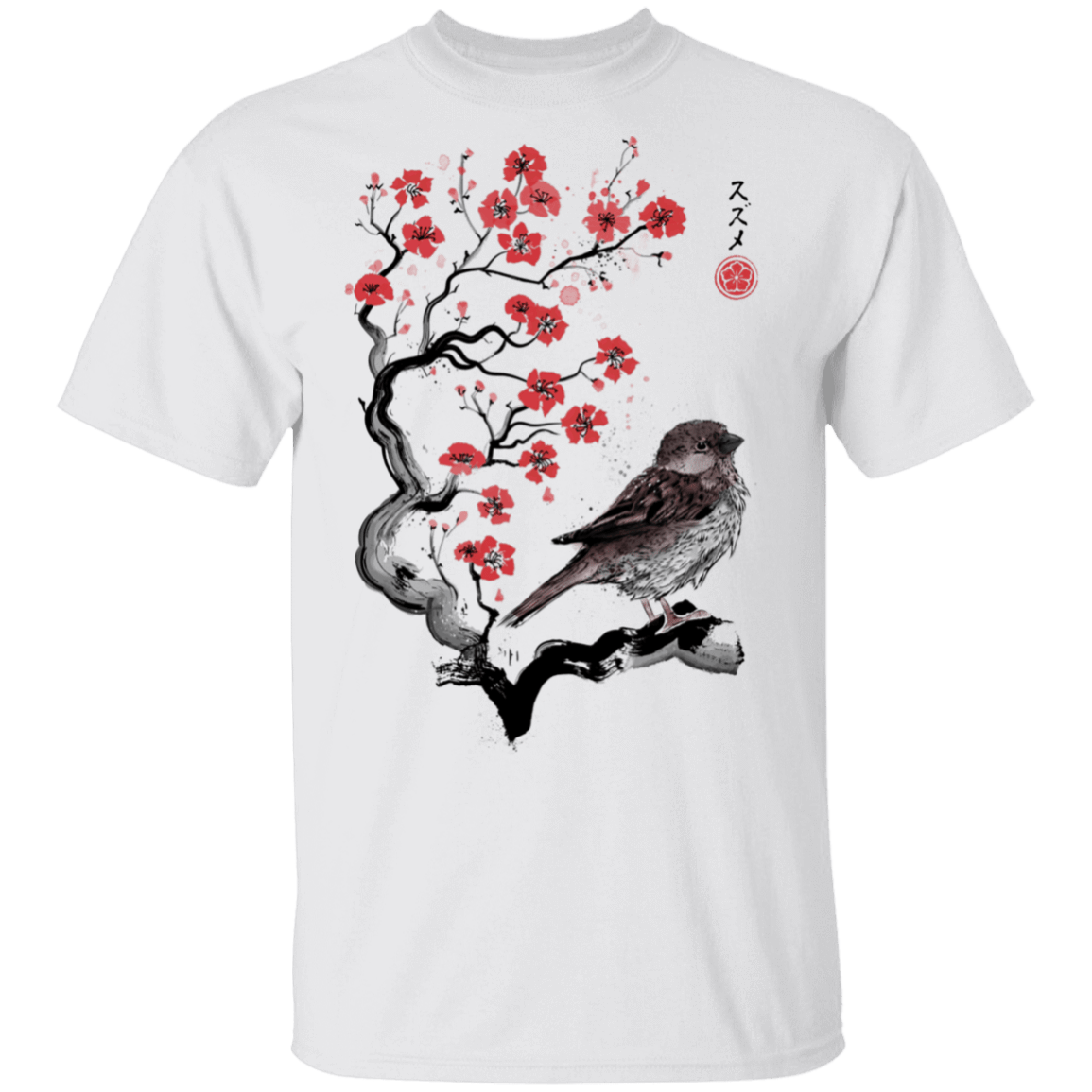T-Shirts White / S Little Sparrow sumi-e T-Shirt