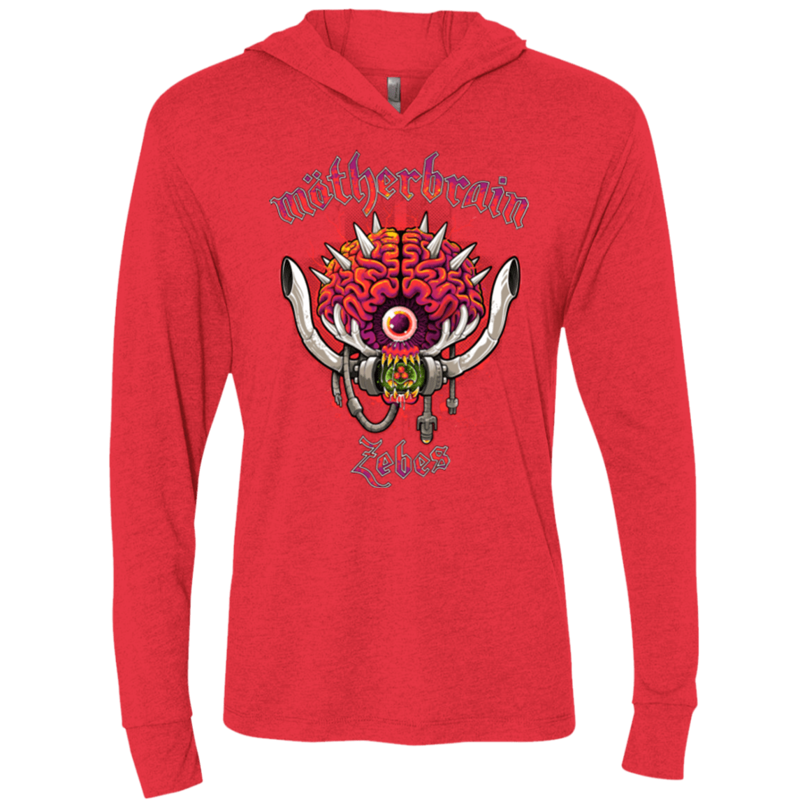 T-Shirts Vintage Red / X-Small Live From Zebes Triblend Long Sleeve Hoodie Tee