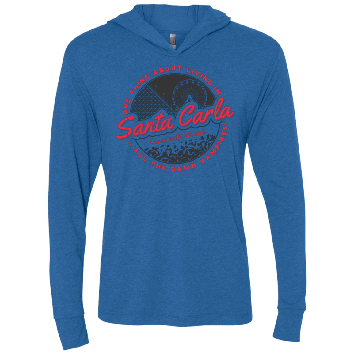 T-Shirts Vintage Royal / X-Small Living in Santa Carla Triblend Long Sleeve Hoodie Tee