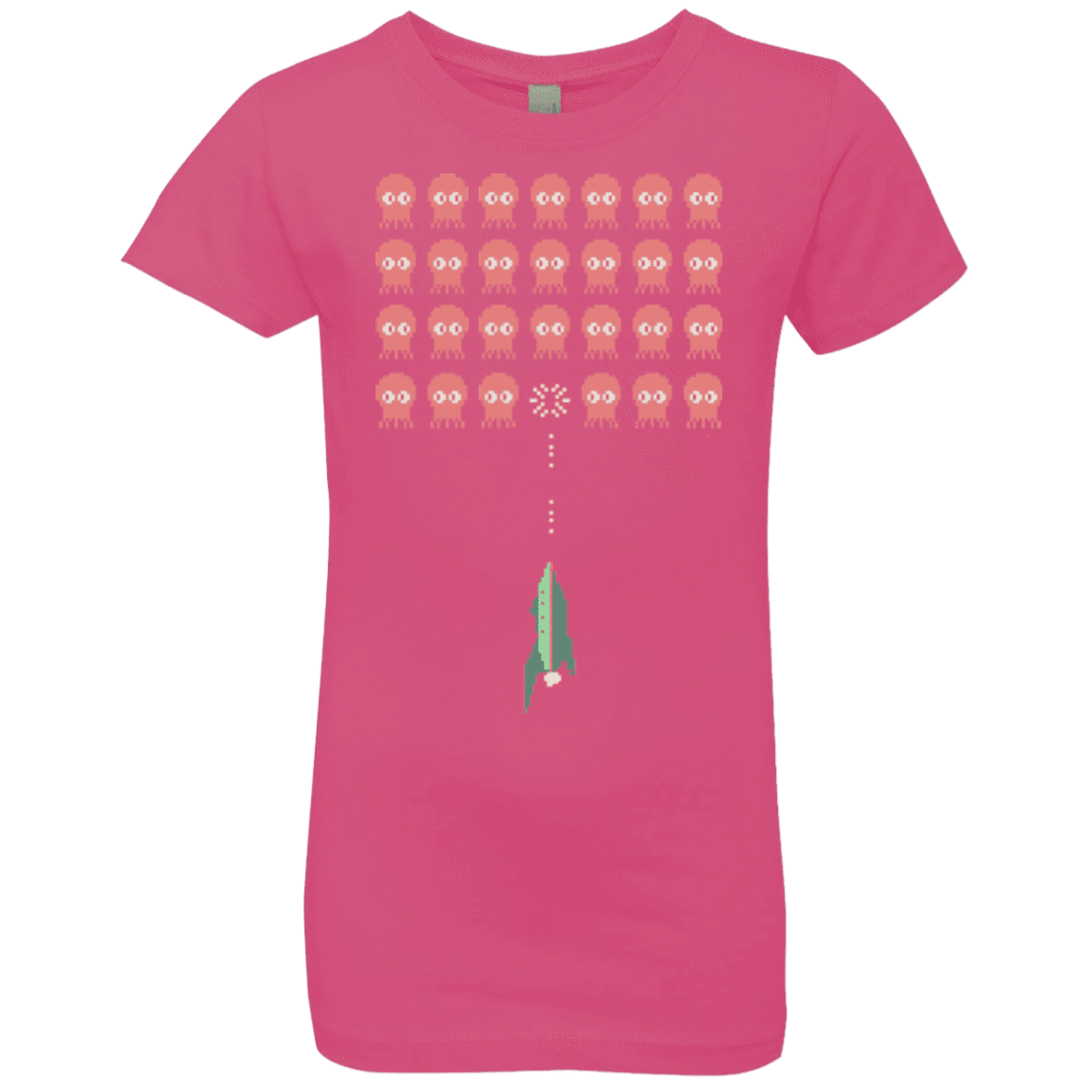 T-Shirts Hot Pink / YXS Lobster invaders Girls Premium T-Shirt