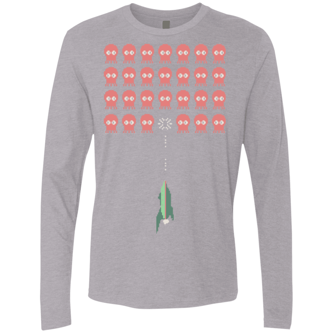 T-Shirts Heather Grey / Small Lobster invaders Men's Premium Long Sleeve