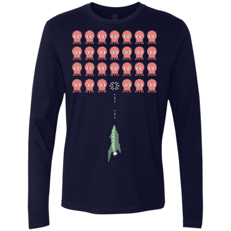 T-Shirts Midnight Navy / Small Lobster invaders Men's Premium Long Sleeve