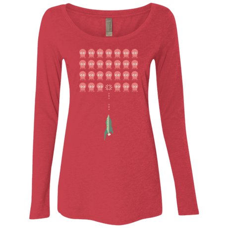T-Shirts Vintage Red / Small Lobster invaders Women's Triblend Long Sleeve Shirt