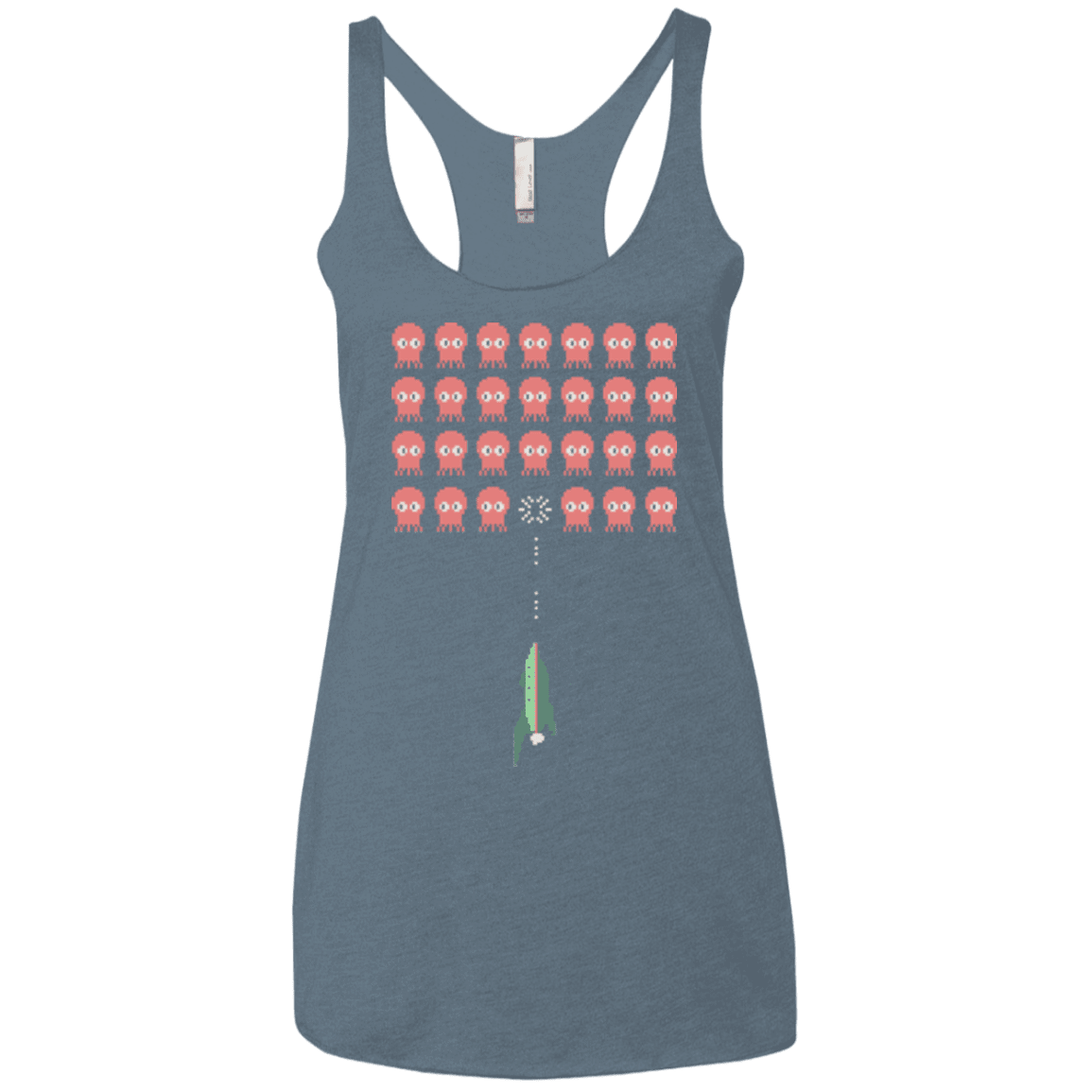 T-Shirts Indigo / X-Small Lobster invaders Women's Triblend Racerback Tank