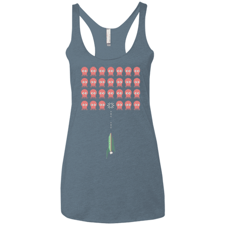 T-Shirts Indigo / X-Small Lobster invaders Women's Triblend Racerback Tank