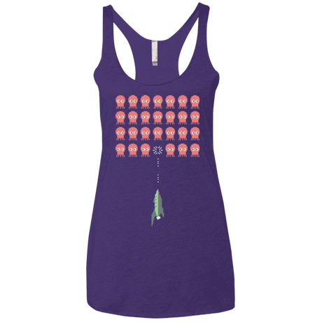 T-Shirts Purple / X-Small Lobster invaders Women's Triblend Racerback Tank