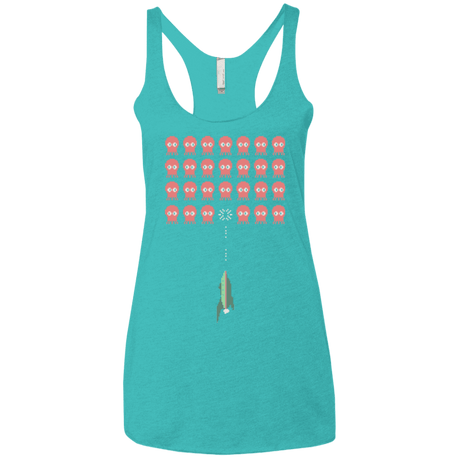 T-Shirts Tahiti Blue / X-Small Lobster invaders Women's Triblend Racerback Tank
