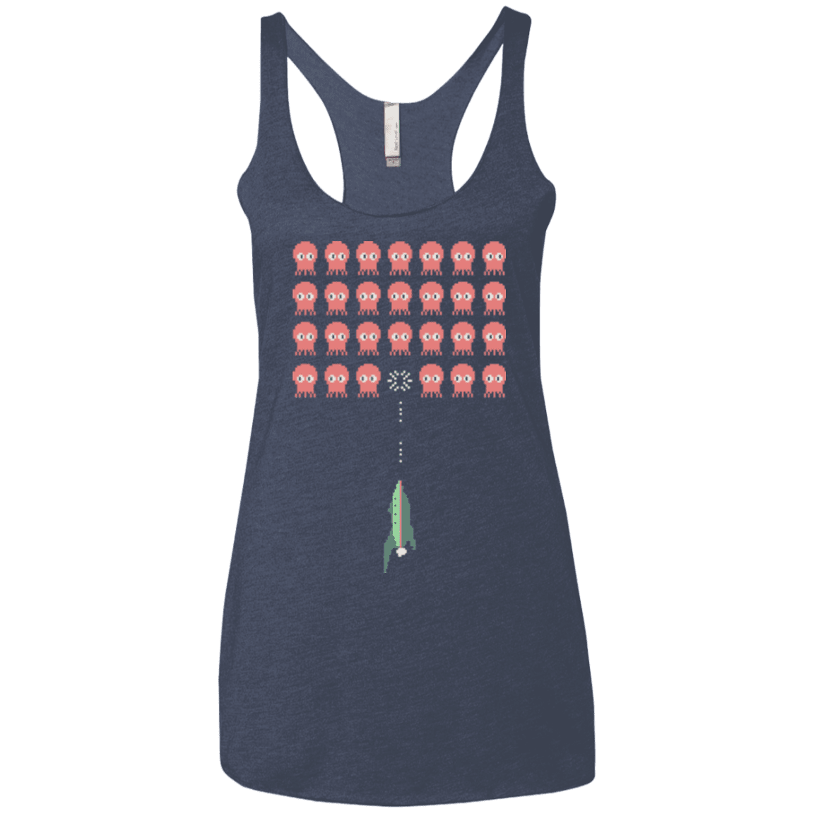 T-Shirts Vintage Navy / X-Small Lobster invaders Women's Triblend Racerback Tank