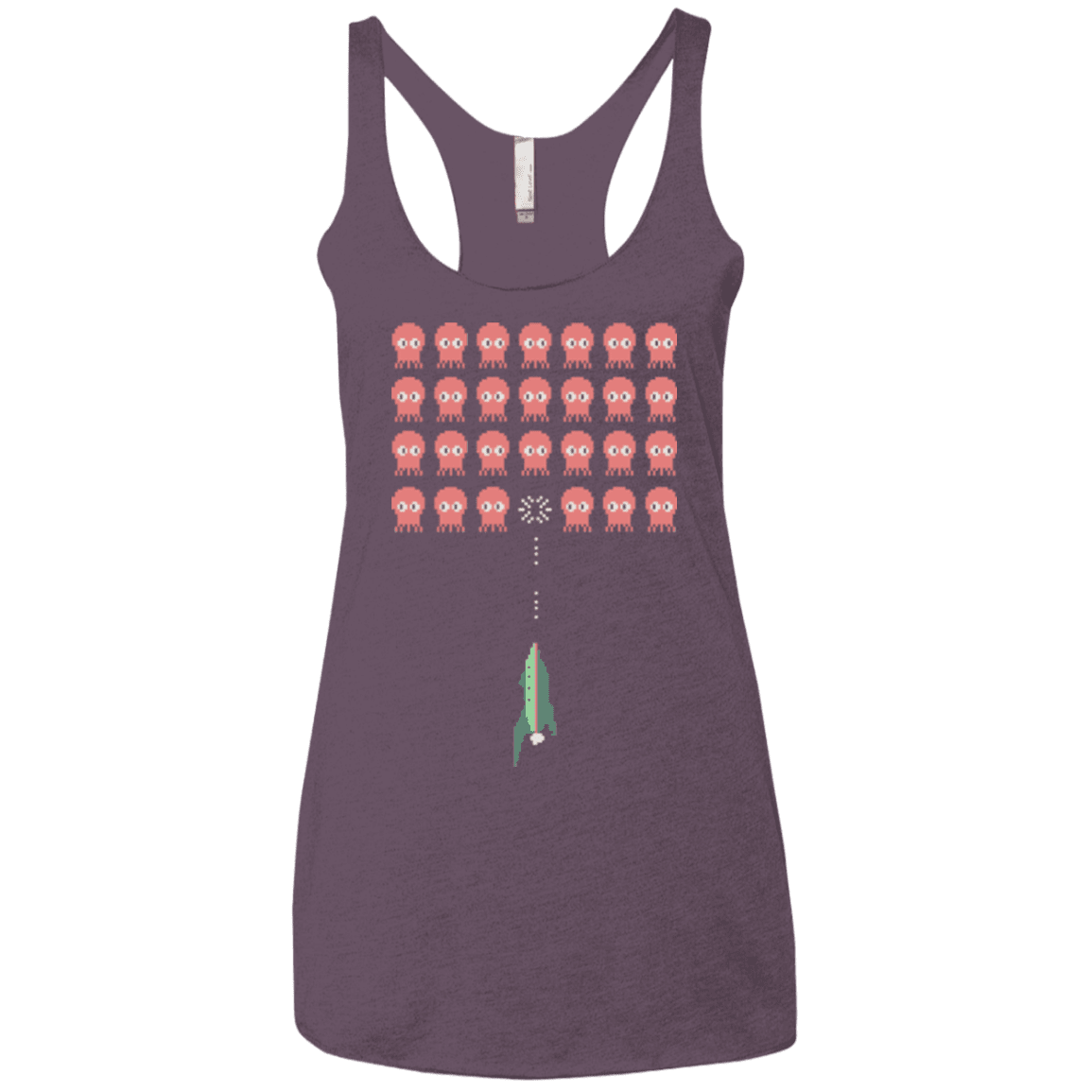 T-Shirts Vintage Purple / X-Small Lobster invaders Women's Triblend Racerback Tank