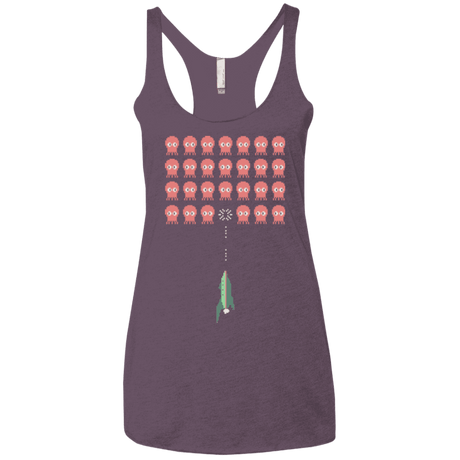 T-Shirts Vintage Purple / X-Small Lobster invaders Women's Triblend Racerback Tank