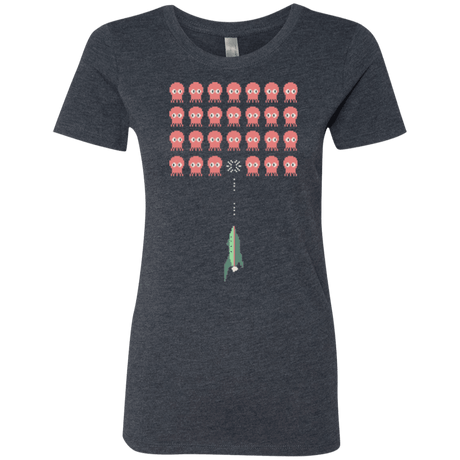 T-Shirts Vintage Navy / Small Lobster invaders Women's Triblend T-Shirt