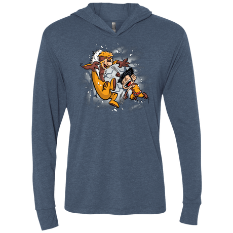 T-Shirts Indigo / X-Small Logan and Victor Triblend Long Sleeve Hoodie Tee