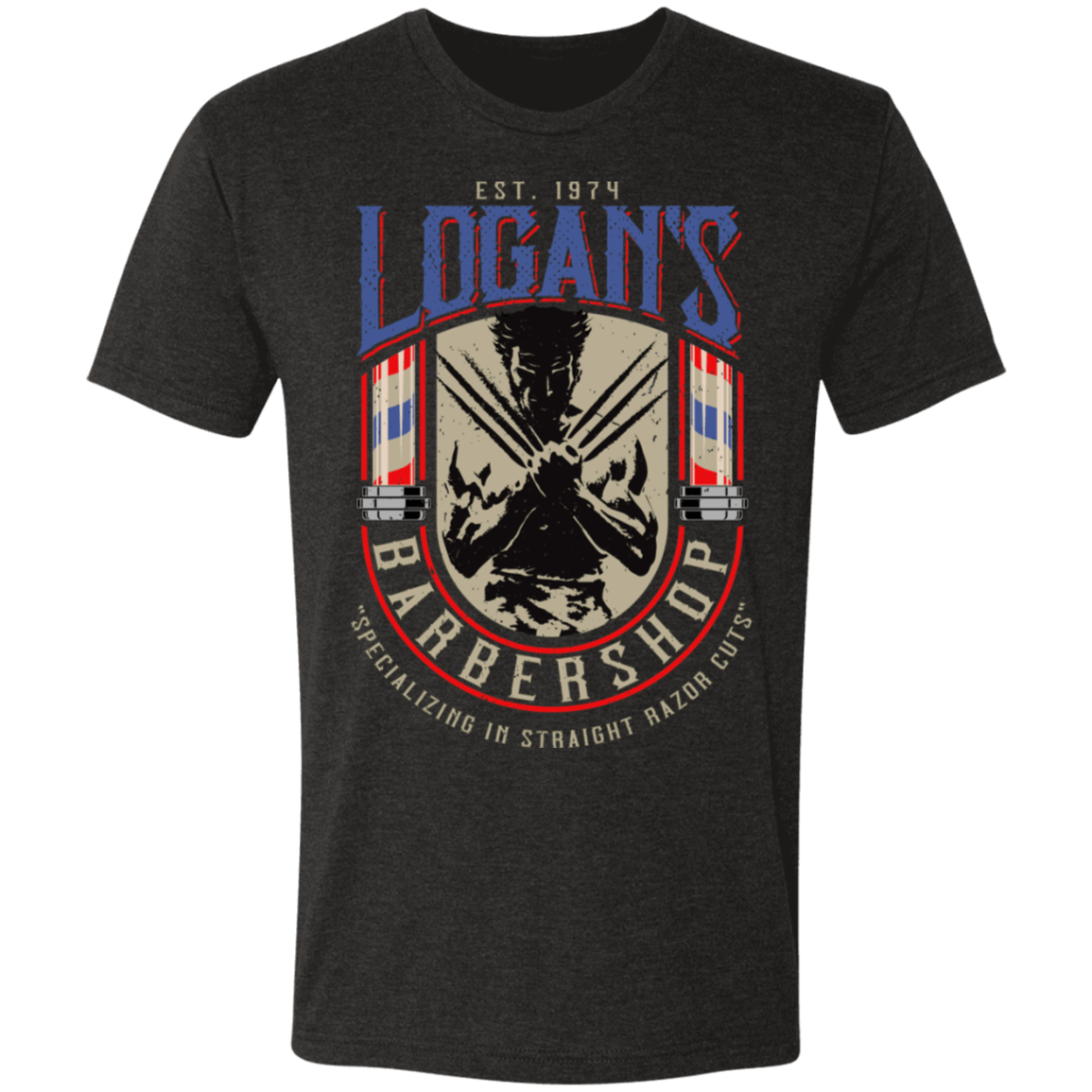 T-Shirts Vintage Black / S Logans Barbershop Men's Triblend T-Shirt