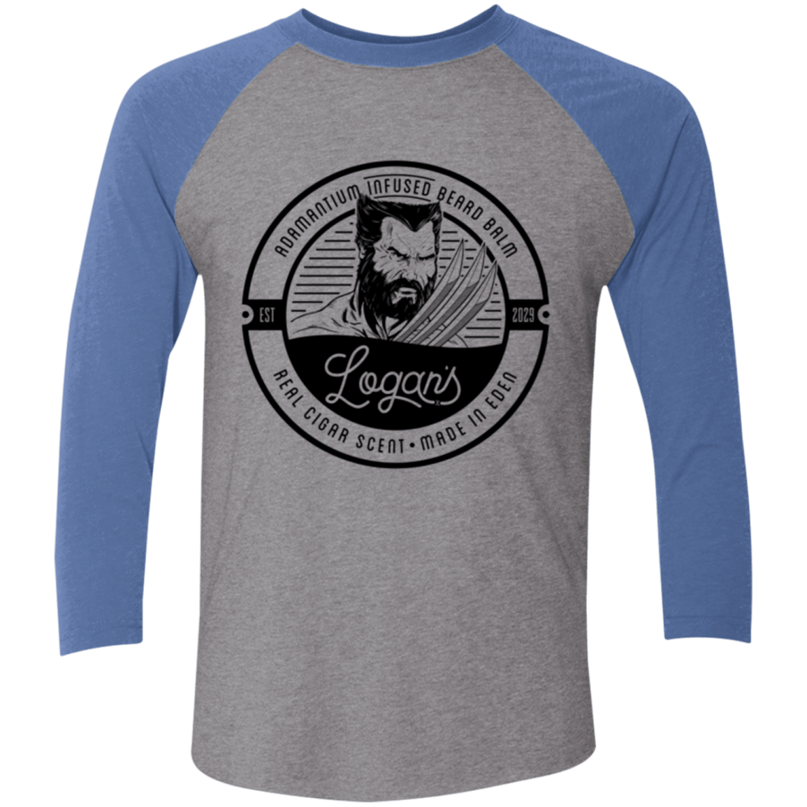T-Shirts Premium Heather/ Vintage Royal / X-Small Logans Beard Balm Men's Triblend 3/4 Sleeve