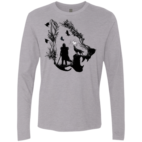 T-Shirts Heather Grey / Small Lone wolf Men's Premium Long Sleeve