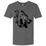 T-Shirts Heavy Metal / X-Small Lone wolf Men's Premium V-Neck