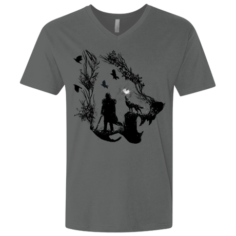 T-Shirts Heavy Metal / X-Small Lone wolf Men's Premium V-Neck