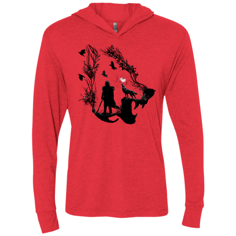 T-Shirts Vintage Red / X-Small Lone wolf Triblend Long Sleeve Hoodie Tee