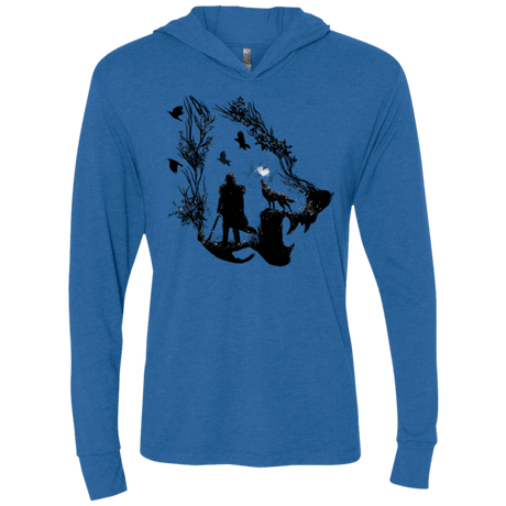 T-Shirts Vintage Royal / X-Small Lone wolf Triblend Long Sleeve Hoodie Tee