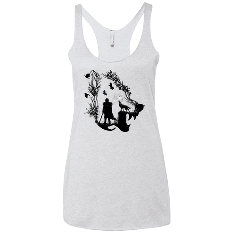 T-Shirts Heather White / X-Small Lone wolf Women's Triblend Racerback Tank