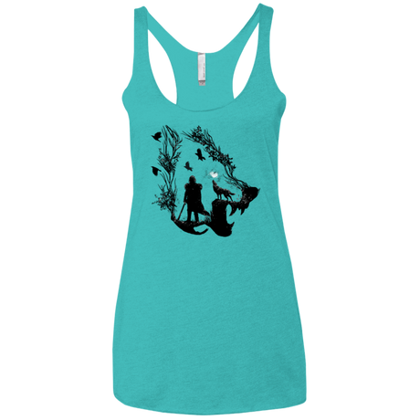 T-Shirts Tahiti Blue / X-Small Lone wolf Women's Triblend Racerback Tank
