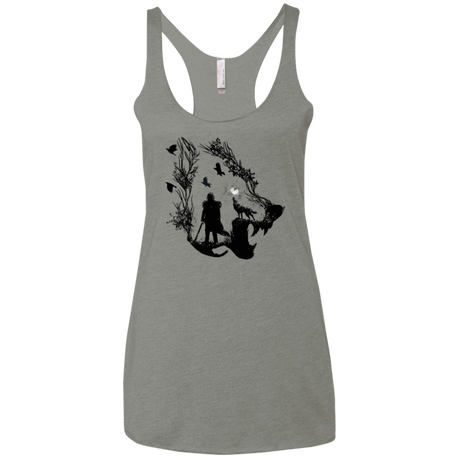 T-Shirts Venetian Grey / X-Small Lone wolf Women's Triblend Racerback Tank