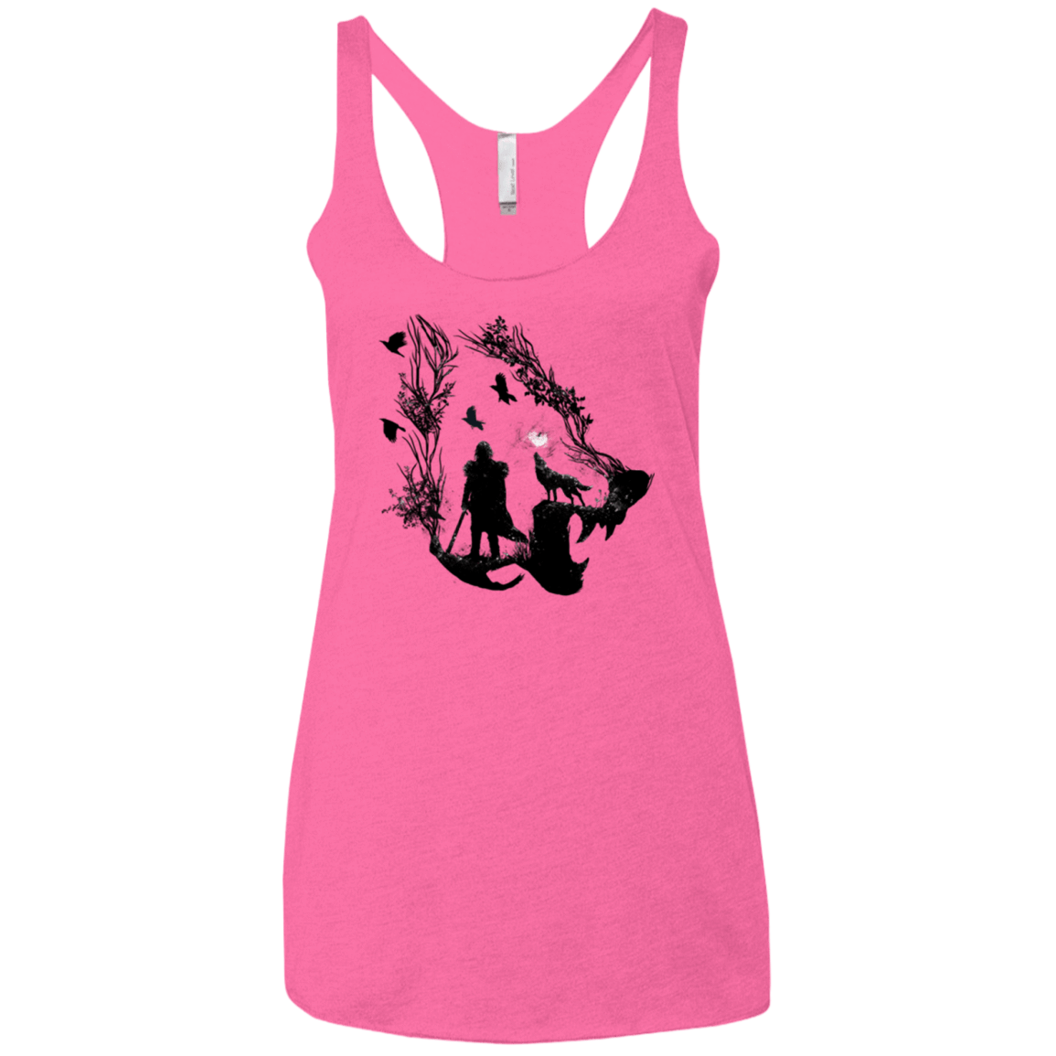 T-Shirts Vintage Pink / X-Small Lone wolf Women's Triblend Racerback Tank