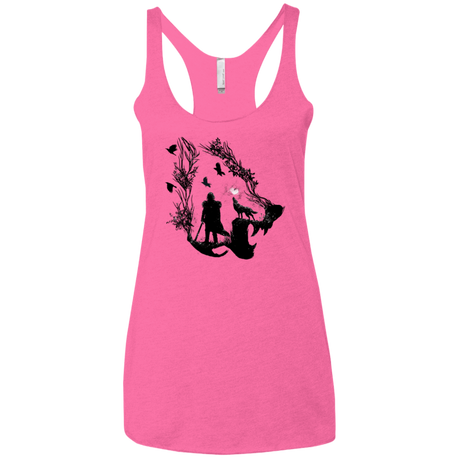 T-Shirts Vintage Pink / X-Small Lone wolf Women's Triblend Racerback Tank