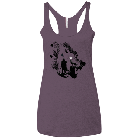 T-Shirts Vintage Purple / X-Small Lone wolf Women's Triblend Racerback Tank