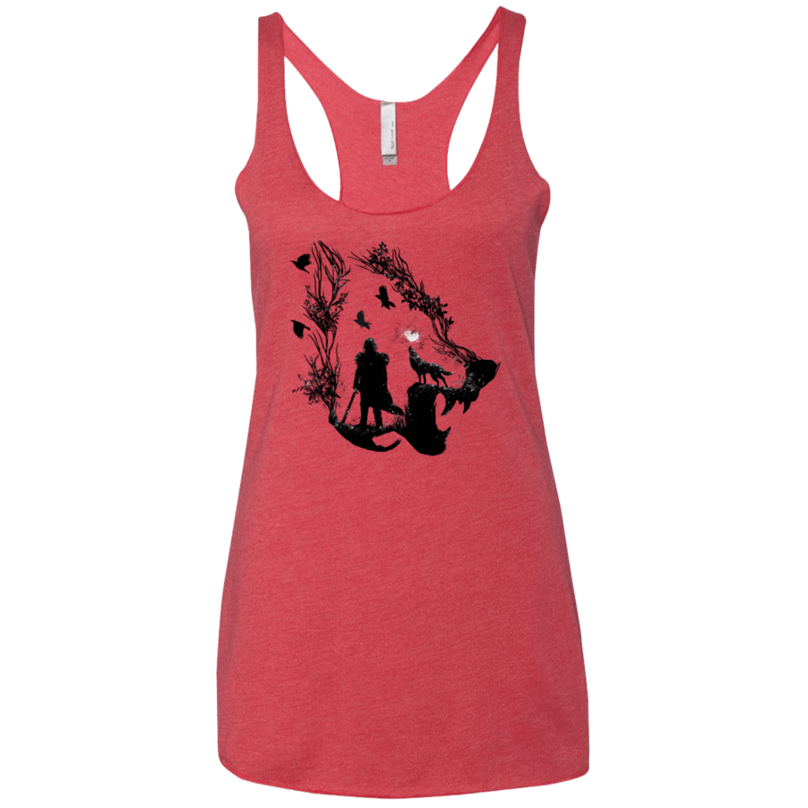 T-Shirts Vintage Red / X-Small Lone wolf Women's Triblend Racerback Tank