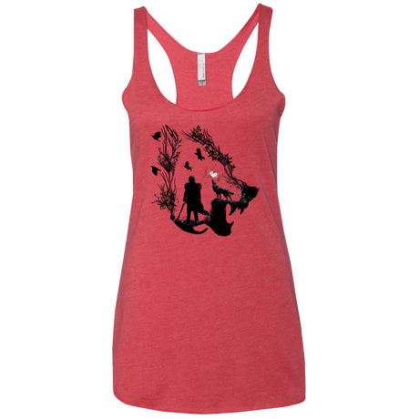 T-Shirts Vintage Red / X-Small Lone wolf Women's Triblend Racerback Tank