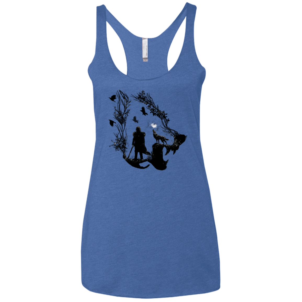 T-Shirts Vintage Royal / X-Small Lone wolf Women's Triblend Racerback Tank