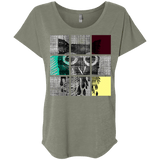 T-Shirts Venetian Grey / X-Small Looking Glass Owl Triblend Dolman Sleeve