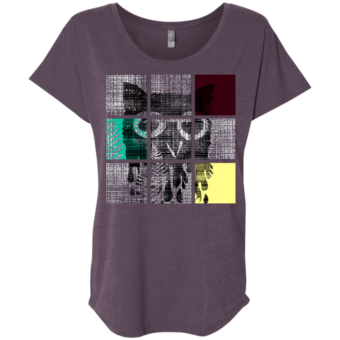 T-Shirts Vintage Purple / X-Small Looking Glass Owl Triblend Dolman Sleeve