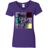 T-Shirts Purple / S Looking Glass Owl Women's V-Neck T-Shirt