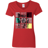 T-Shirts Red / S Looking Glass Owl Women's V-Neck T-Shirt