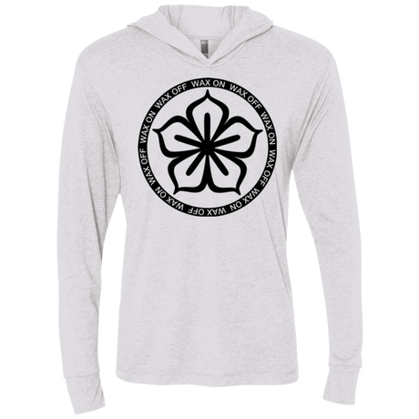 T-Shirts Heather White / X-Small Lotus Flower Triblend Long Sleeve Hoodie Tee