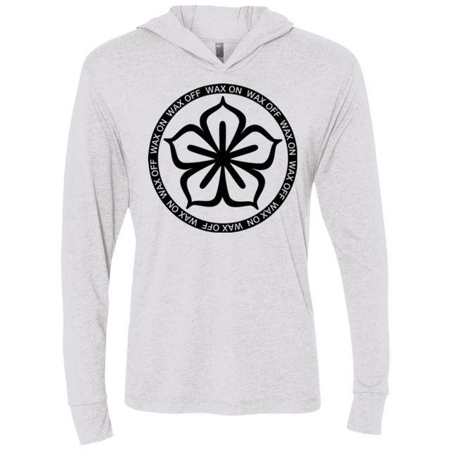 T-Shirts Heather White / X-Small Lotus Flower Triblend Long Sleeve Hoodie Tee