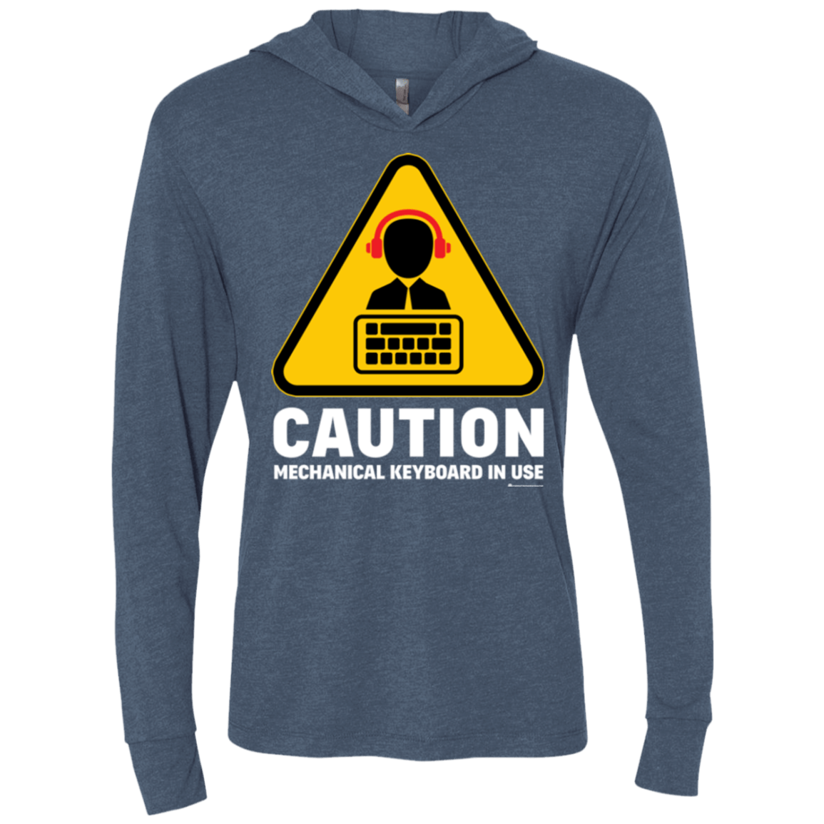 T-Shirts Indigo / X-Small Loud Typer Triblend Long Sleeve Hoodie Tee