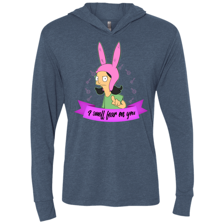 T-Shirts Indigo / X-Small Louise Smell Fear Triblend Long Sleeve Hoodie Tee