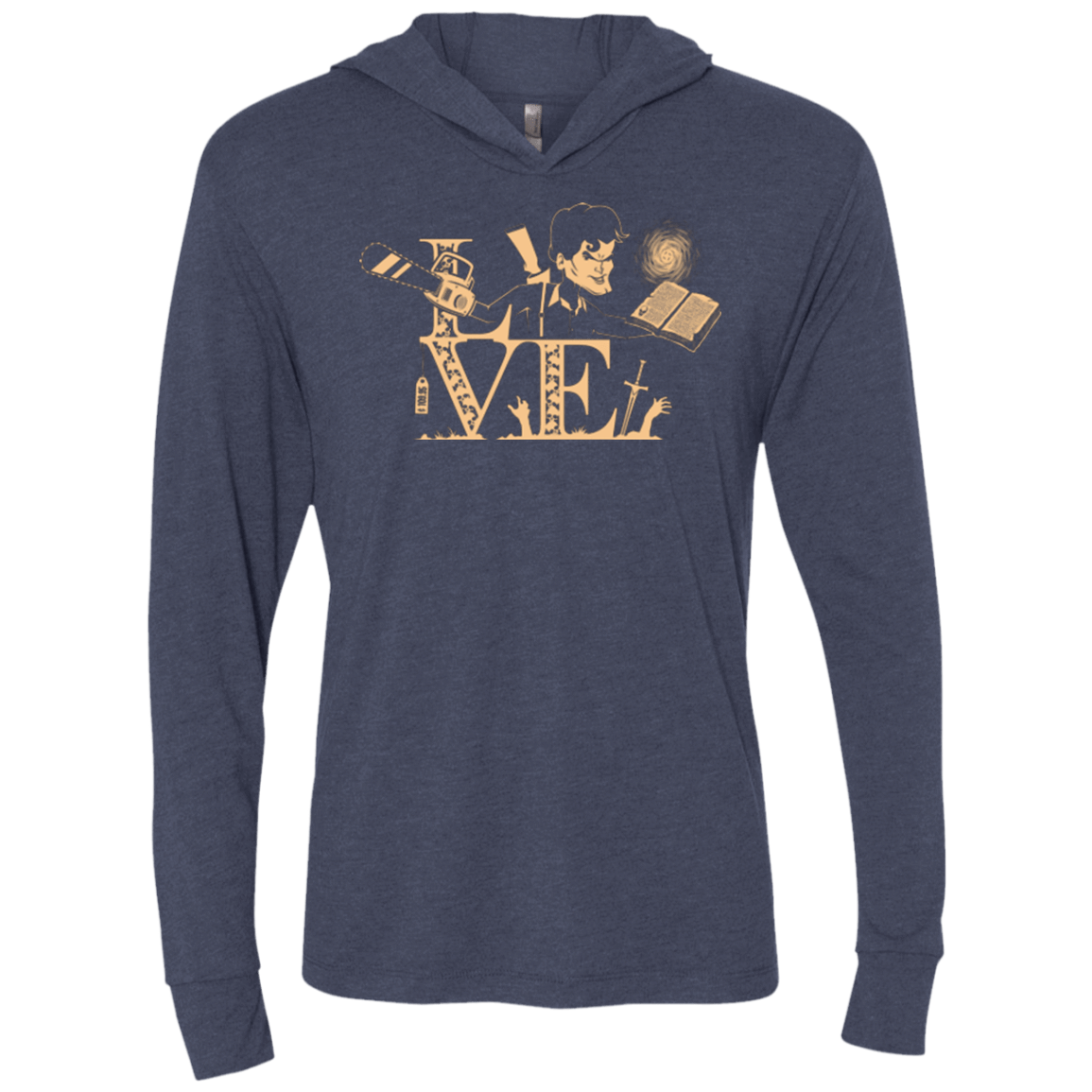 T-Shirts Vintage Navy / X-Small Love Ash Triblend Long Sleeve Hoodie Tee