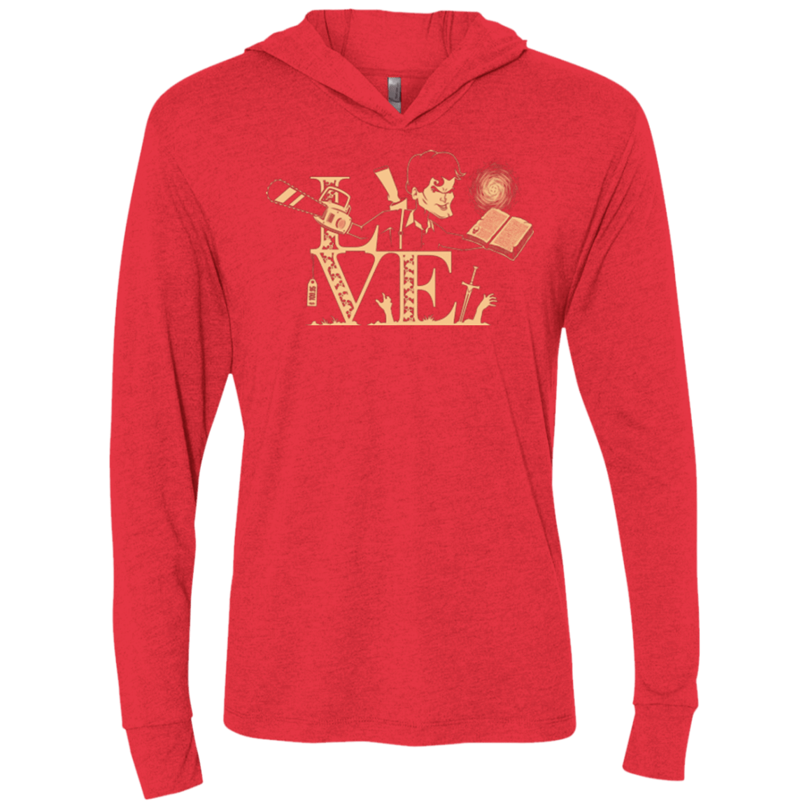 T-Shirts Vintage Red / X-Small Love Ash Triblend Long Sleeve Hoodie Tee