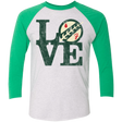 T-Shirts Heather White/Envy / X-Small LOVE Boba Men's Triblend 3/4 Sleeve