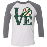T-Shirts Heather White/Premium Heather / X-Small LOVE Boba Men's Triblend 3/4 Sleeve